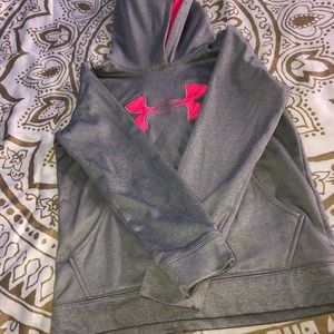 UNDERARMOUR HOODIE GRAY AND PINK